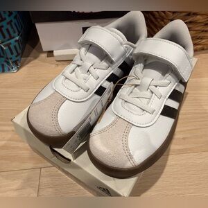 Kids White and Black Adidas Sneakers
